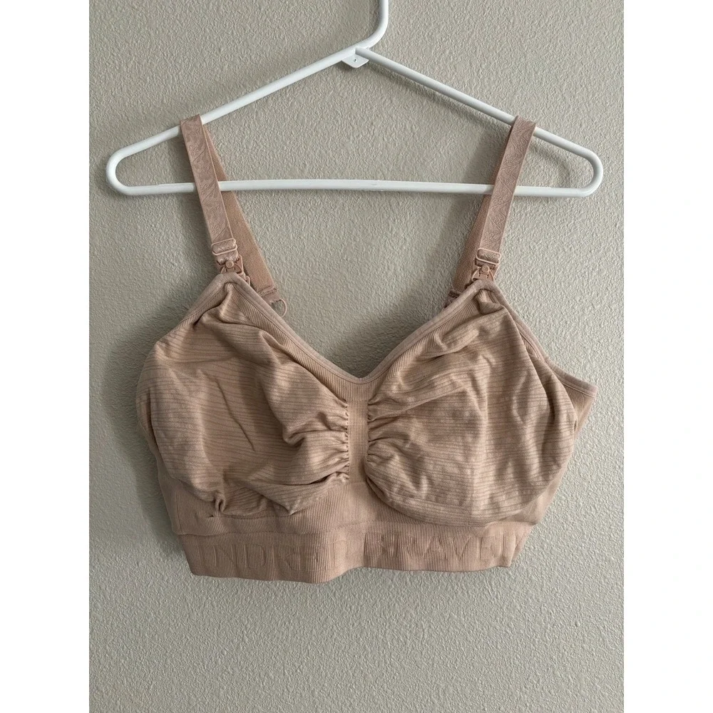 Kindred Bravely Sublime Hands Free Pumping Nursing Bra Tan Large Busty Fit